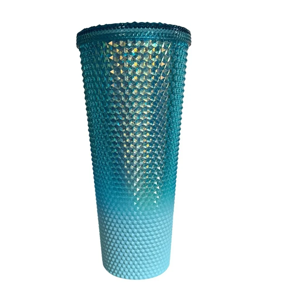 Starbucks 2023 Glacier Blue Ombre Gradient Studded Tumbler 24 oz NO Straw‎